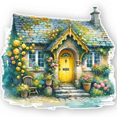 Figure postcard "House in flowers" (24-1)