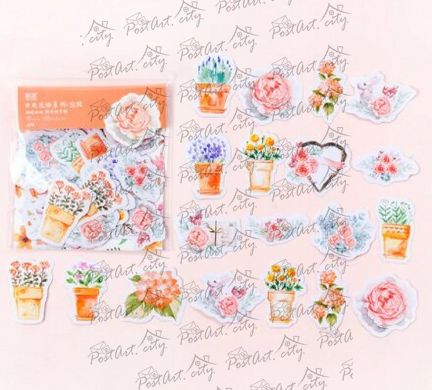 Set of stickers "Orange flowers"