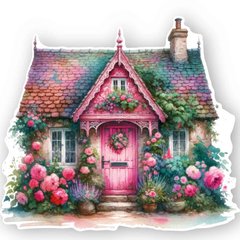 Figure postcard "House in flowers" (24-2)