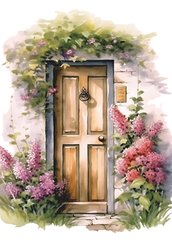 Door with flowers (23-7)